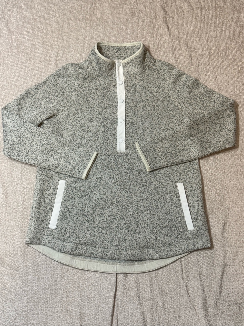Vineyard Vines Womens M Gray Snap Pullover Sweater Coastal Preppy Fleece
